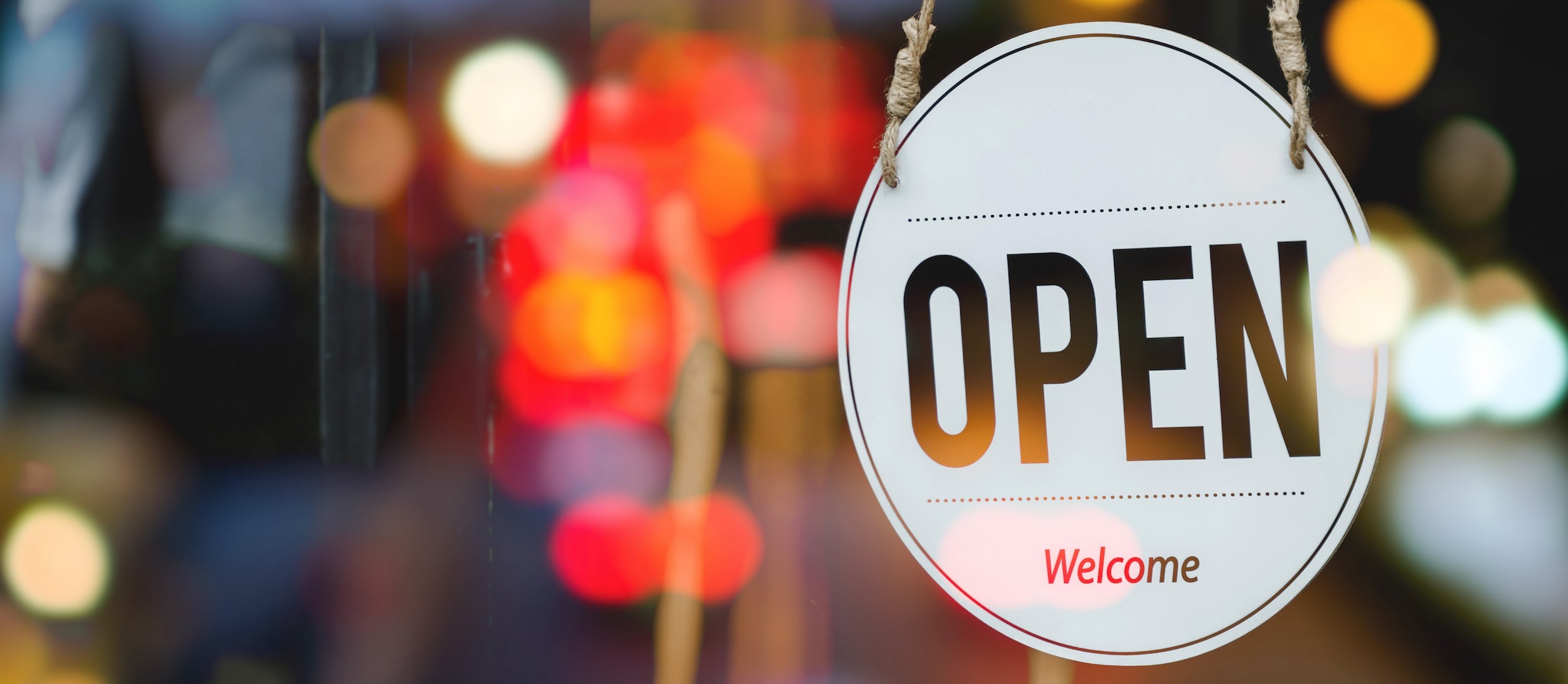 Open sign for new franchise